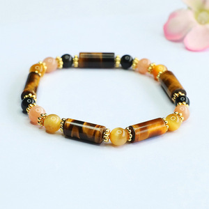 Pulsera de cuentas de ojo de tigre natural con cristales multigema para mujer, estilo vintage, de Juan Yu, éxito de ventas en transmisiones en vivo transfronterizas - Product Image 2