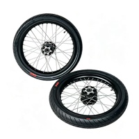 Roues Supermoto de 17 pouces pour Surron Light Bee X, jantes de vélo électrique légeres haute performance CNC, pneus de route, argent noir