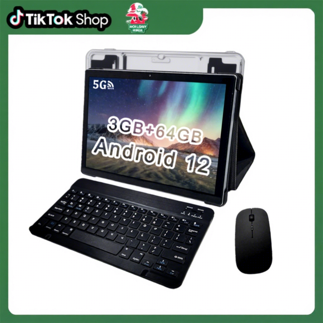 New Trend 10 Inch WiFi 5G Dual SIM Tablet 2in1 Octa Core MTK Android12 1280*800 IPS 3GB RAM 64GB ROM GSM Business Tablet PC