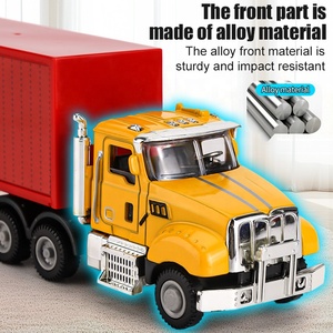 Camión de simulación con logotipo personalizado, juguete fundido a presión, vehículos deslizantes, contenedor de aleación, remolque, coche de transporte - Product Image 3