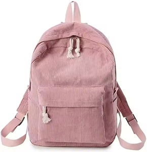 Custom logo <strong>Corduroy</strong> Travel Kids School <strong>Backpack</strong> with High Quality for <strong>Corduroy</strong> <strong>Backpack</strong> - Product Image 2