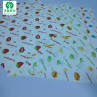 Papier d'emballage en pâte couchée, résistant à la graisse et à l'eau, imprimé pour l'emballage de hamburgers et de sandwichs, revêtement PE simple face, logo personnalisé