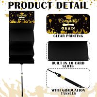 Portefeuille de remise de diplôme transfrontalier, finition bronze noir et or, avec enveloppe rouge surprise et 10 cartes, pour fête de remise de diplôme, université et lycée