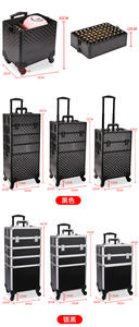 Mallette de Maquillage Professionnelle 4 en 1 à Roulettes pour Salon de <span class=keywords><strong>Coiffure</strong></span> et d'Esthétique <span class=keywords><strong>Valise</strong></span> <span class=keywords><strong>Trolley</strong></span> Vanity Case Cosmétiques - Product Image 6