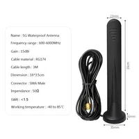 YCT A002 Routeur sans fil magnétique étanche IP67, extérieur, GSM 3G 4G 5G, omnidirectionnel, haut gain 10dBi, RP pour mâle/TS9/CRC9