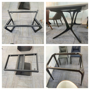 Gambe per Tavolo da Pranzo <span class=keywords><strong>in</strong></span> Lastra di Pietra con Supporti <span class=keywords><strong>in</strong></span> Acciaio Inox, <span class=keywords><strong>Base</strong></span> <span class=keywords><strong>in</strong></span> Ferro Battuto <span class=keywords><strong>in</strong></span> Stile Lusso Leggero, Gambe per Tavolino da Caffè, <span class=keywords><strong>Base</strong></span> per Tavolo - Product Image 5
