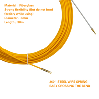 Ruban de tirage en fibre de verre flexible BILO de 3 mm x 30 m pour câbles électriques et de communication, emballé en carton