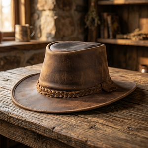 Sombrero de Cuero Vacuno Negro de Lujo para Magos, Ideal para Espectáculos de Alta Gama, con Logotipo Personalizable, Unisex, Casual - Product Image 1