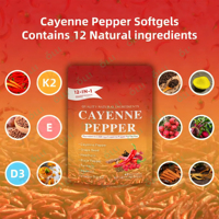 Complément alimentaire au piment de Cayenne OLLI Private Label, gélules molles, compléments alimentaires biologiques, 240 gélules molles au piment de Cayenne