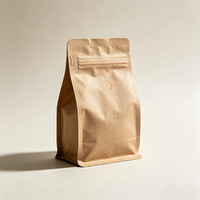 Sacs à café personnalisés imprimés 250g 500g 1kg, finition mate ou brillante, fond plat, avec valve et fermeture éclair refermable, en papier kraft pour emballage de café