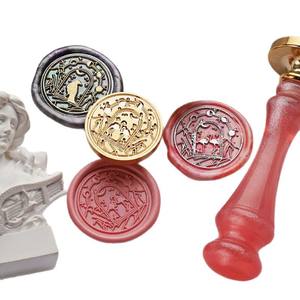 Cabezas de Sello de Cera Redondas de Latón Suidis para Decoración de Diarios y Sellado de Papel - Product Image 5