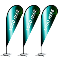 Drapeaux rectangulaires exposition publicitaire drapeau de plage en plein air drapeaux de plumes promotionnels avec base d'eau