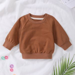 맞춤 로고 자체 브랜드 무지 프렌치 테리 코튼 캐주얼 베이비 상의 유아 남아 여아 의류 키즈 뉴트럴 스웨트셔츠 - Product Image 3