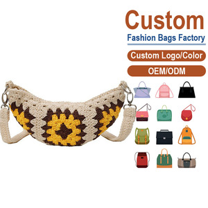 Custom Crochet Women's <b>Shoulder</b> Bag Bohemian Style Geometric Flower Pattern Single <b>Strap</b> All Seasons Daily Use - Product Image 1