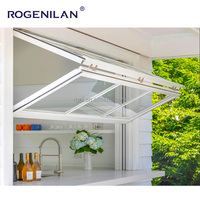 Ventana Plegable de Aluminio Resistente a Huracanes para Cafetería Rogenilan, Ventana Corredera Vertical Plegable, Ventanas Plegables