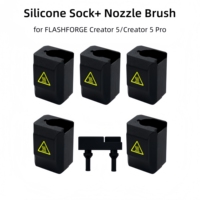 Per Flashforge Creator 5/5 Pro: Copertura in Silicone e Spazzola per Ugello, Copertura in Silicone per Blocco Riscaldante Estrusore, Spazzola per Pulizia Ugello