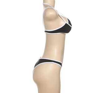 <span class=keywords><strong>Maillot</strong></span> <span class=keywords><strong>de</strong></span> <span class=keywords><strong>bain</strong></span> d'été sexy avec logo personnalisé pour femmes, ensemble bikini plage, soutien-gorge licou à bordure blanche, <span class=keywords><strong>culotte</strong></span> patchwork, ensemble 2 pièces, <span class=keywords><strong>maillot</strong></span> <span class=keywords><strong>de</strong></span> <span class=keywords><strong>bain</strong></span> - Product Image 2