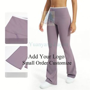 Wholesale Naked Feeling Tight Wide Leg Pants Lift Hip V-Cut Waist Casual Flared Pants Fitness <strong>Ssports</strong> Yoga Pants Leggings - Product Image 3