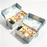 Boîte en carton pour biscuits avec compartiments séparés pour l'emballage de desserts, boîte d'emballage de luxe personnalisée imprimée