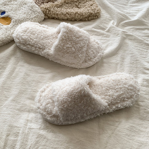 Pantuflas de Felpa con Punta Abierta, Calzado Cálido para el Hogar en Invierno - Product Image 6