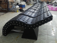 Table de massage électrique noire moderne pour salon de beauté et spa commercial, 1 moteur, cuir synthétique PU, métal, acrylique, mousse haute densité