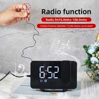 Horloge de table/de bureau rectangulaire avec projection radio, affichage LED grand écran, double alarme FM, fournie par le fabricant