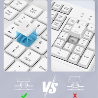 Combo de Teclado y Ratón Ergonómico Inalámbrico de 2.4G, Reposamuñecas de Tamaño Completo, Soporte para Teléfono, Modo de Reposo, Teclado Silencioso