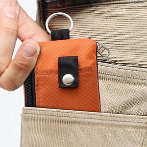Boshiho Transparent Hanging <b>Rope</b> Key <b>Chain</b> Waterproof Polyester Business Card Gift Holder Solid Color Wristlet Wallet Coin Purse - Product Image 3