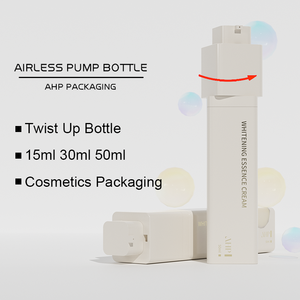 Bouteille sans air personnalisée rotative dégradée <span class=keywords><strong>Lotion</strong></span> en plastique givrée résistante 15ml 30ml 50ml bouteille de luxe à pompe sans air avec pompe - Product Image 5