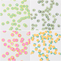 Lente Producten 12Gird 3D Aardbei Oranje Slime Charms Aardewerk Zachte Fruit Plakjes Klei Polymeer Nail Decoratie