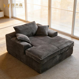 Sofá Modular de una Plaza COSTFULL, Moderno, de Tela de Pana de Alta Densidad, sin Brazos, Forma Cuadrada, Esponja, Compresión al Vacío - Product Image 2