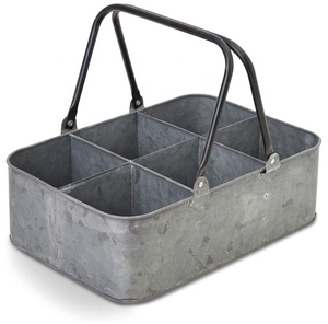 Galvanized Metal Utensil Holder Outdoor Kitchen Patio Garden Party Storage Organizer Flatware Caddy