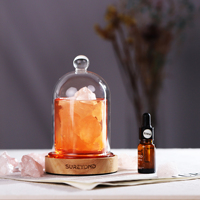 Diffuseur d'huiles essentielles en pierre de cristal naturel aromathérapie de guérison lampe au sel de l'himalaya parfum brûleur d'arôme pour la décoration de la maison