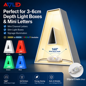 Modules LED ADLED 160 °   Angle de faisceau 3000K-9000K DC12V pour mini lettres lumineuses et caissons lumineux - Product Image 1