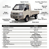 Camion utilitaire électrique 4 roues SKD Shipping 10KW 4000W, autonomie 240km, mini véhicule de livraison, batterie lithium ternaire, 60-240Km/h