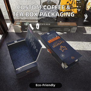 Caja de Papel Reciclado Impresa por Ambos Lados, Personalizada, con Forro de Esponja, para Té, Espresso, Café, con Estampado Dorado en Relieve, Apta para Alimentos - Product Image 2