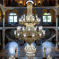 Lustre Classique Européen en Cristal K9 Doré de Luxe pour Hall d'Hôtel, Salle de Mariage, Villa, Décoration, Luminaire Suspendu