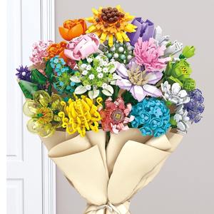 Ensembles de blocs de construction en forme de fleurs, vente chaude, jouet pour <span class=keywords><strong>enfant</strong></span>, nouveauté, blocs de construction en forme de fleurs DIY pour enfants, jouet créatif, <span class=keywords><strong>cadeau</strong></span> promotionnel - Product Image 1