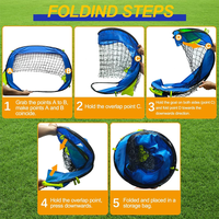But de football portable multifonctionnel pour enfants en acier écologique, ensemble de jeu de football, mini filet pop-up, couleur et logo personnalisables