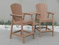 Ensemble de chaises de bar d'extérieur en HDPE, ensemble de chaises de bar de patio, ensemble de table et chaises de bar d'extérieur