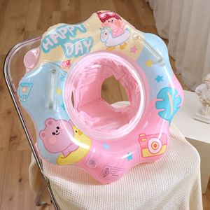 Lindo anillo de natación para bebé, flotador inflable con base de esponja para uso en piscinas infantiles, parques acuáticos, diseño de dibujos animados de 0 a 24 meses - Product Image 3