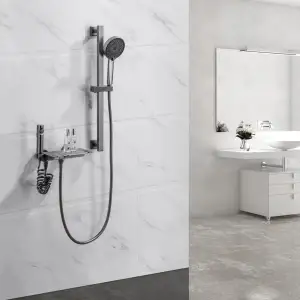 욕실 총 회색 샤워 세트 숨겨진 벽 샤워 시스템 황동 숨겨진 믹서 인기있는 심플한 스타일 디자인