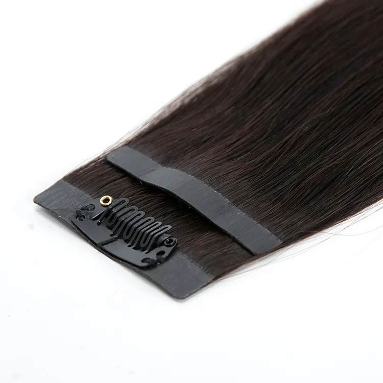 Indian raw Clip in hair extensions PU skin weft clip invisible and Seamless clip in hair extensions100human hair