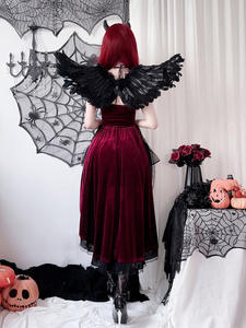 Disfraz Gótico Europeo Americano de Halloween KAZITA para Mujer, Vestido de <span class=keywords><strong>Bruja</strong></span> Vampiresa con Cola de Golondrina Oscura para Actuaciones, Televisión y Cine - Product Image 4