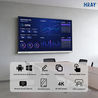 Panel Plano Interactivo para Conferencias Hray 4K de 75 Pulgadas para Uso en Reuniones de Oficina, Compatible con OEM ODM, Pantalla Táctil de 20 Puntos con Android 13