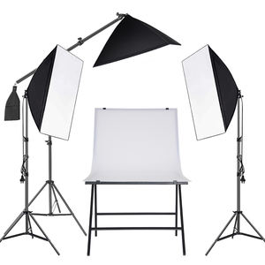 Attrezzatura Fotografica con <span class=keywords><strong>Tavolo</strong></span> da <span class=keywords><strong>Still</strong></span> <span class=keywords><strong>Life</strong></span> 60x100cm e Set di 3 Softbox <span class=keywords><strong>per</strong></span> Studio Fotografico - Product Image 1