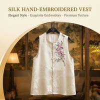 Gilet sans manches en mélange soie et laine, broderie Luneville française, nouveau style chinois, pour soirée, vente en gros