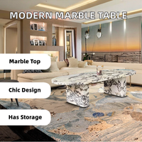 Ensembles de meubles de salon Table centrale moderne Calacatta alto Tables basses en marbre stockage HX marque Villa utiliser des meubles de maison