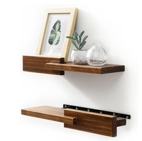 Étagère murale rectangulaire moderne en bois, design flottant polyvalent pour salle de bain, cuisine, salon - Taille personnalisable, rangement durable