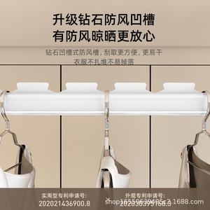 Double Layer <b>Clothes</b> Drying <b>Rack</b> Aluminum Alloy Wall Mounted Balcony Use - Product Image 4